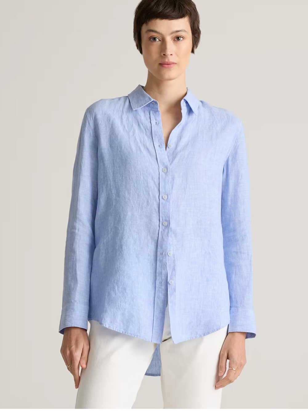 Quince 100% European Linen Button Down Shirt Sz:L Light Blue - Picture 2 of 11